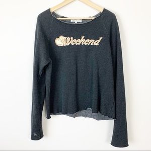 Wildfox Oversized Sweatshirt XS Distress Weekend